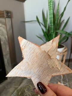wood bark star ornament